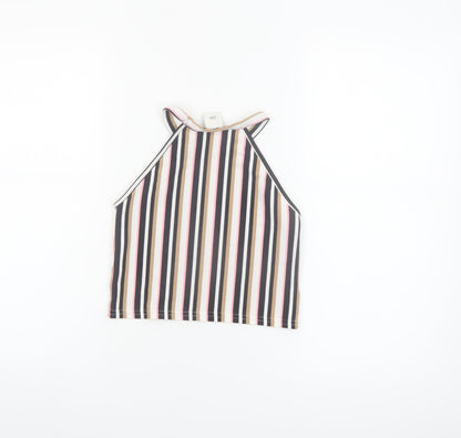 River Island Teens Multicoloured Striped Cropped Halter Tank Top 9/10yrs