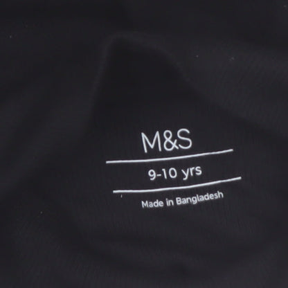 Marks and Spencer Girls Black Knit High Neck Shift Dress 9-10 Years