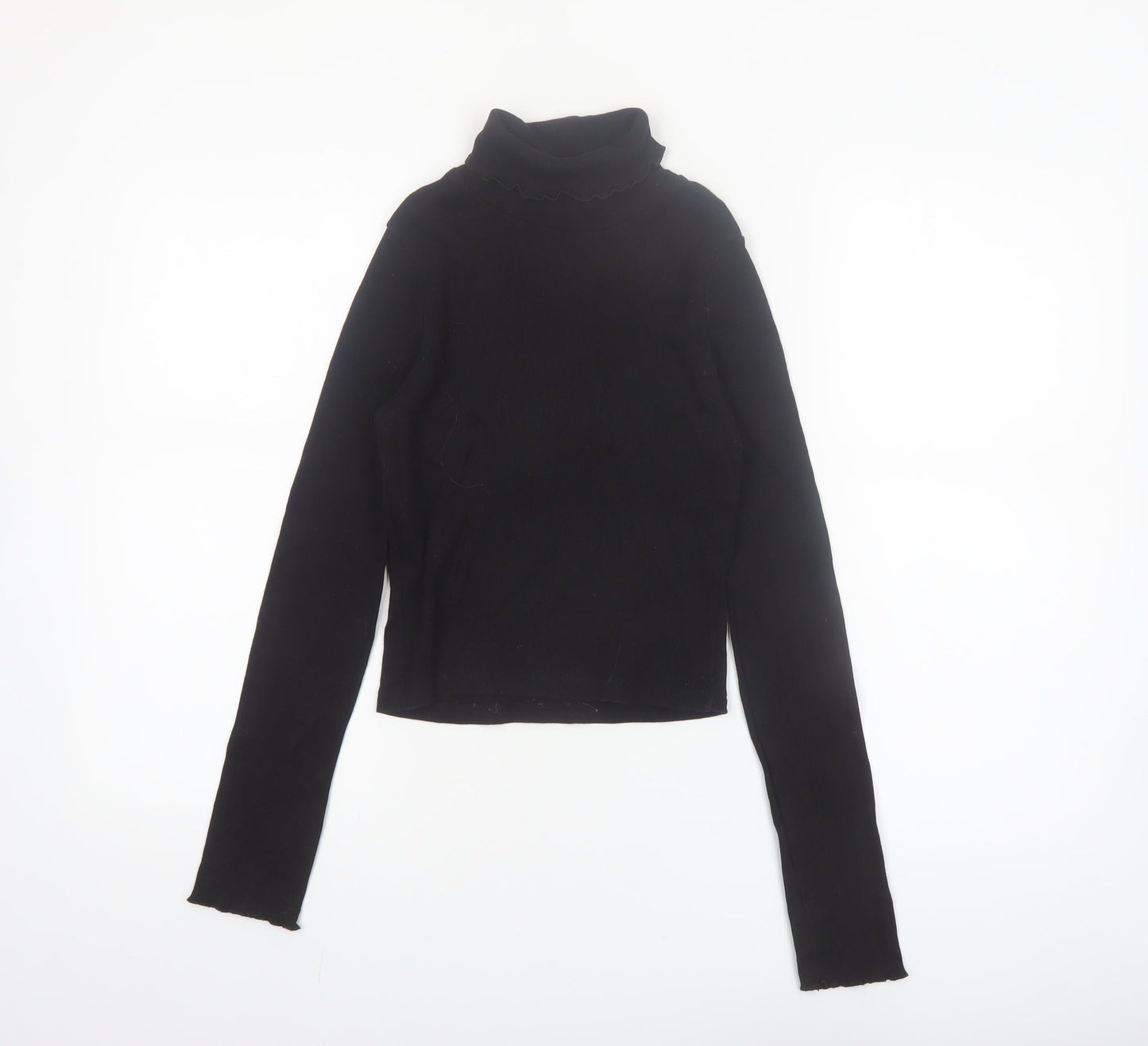 River Island Girls Black Long Sleeve Roll Neck Top 9-10 Years