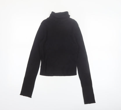 River Island Girls Black Long Sleeve Roll Neck Top 9-10 Years