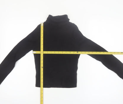 River Island Girls Black Long Sleeve Roll Neck Top 9-10 Years
