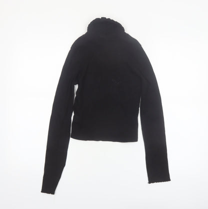 River Island Girls Black Long Sleeve Roll Neck Top 9-10 Years