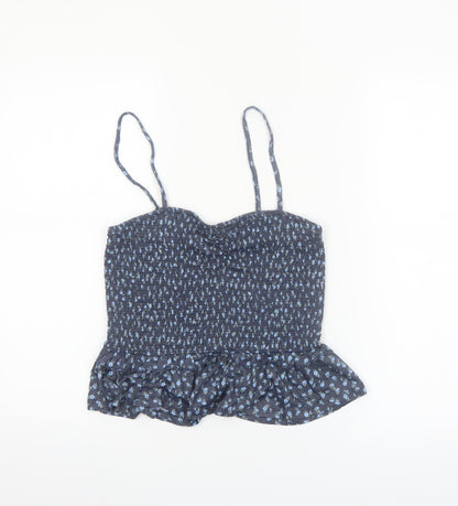 Primark Women's Blue Floral Camisole Top Medium