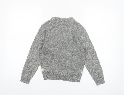 Christmas Shop Boys Grey Knitted Snowman Ugly Jumper 7-8 Years Winter Sweater