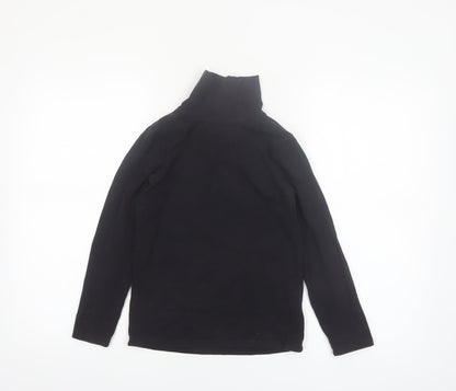 Next Girls Black Roll Neck Long Sleeve T-Shirt 9 Years Cotton Stretch