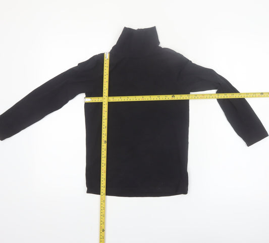 Next Girls Black Roll Neck Long Sleeve T-Shirt 9 Years Cotton Stretch
