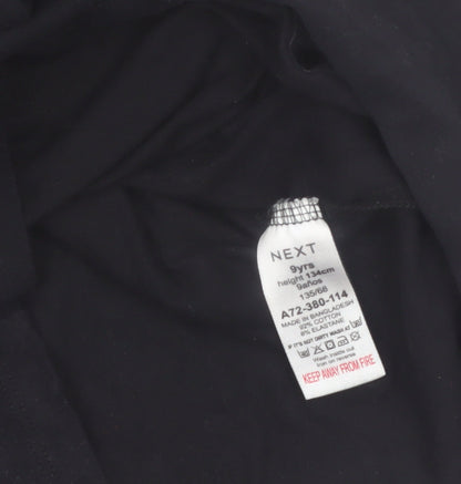 Next Girls Black Roll Neck Long Sleeve T-Shirt 9 Years Cotton Stretch