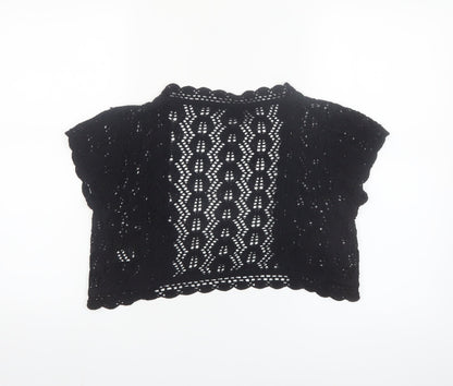 Dunnes Stores Women’s Black Crochet Shrug 10-12 Short Sleeve