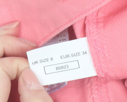 KIT Women's Pink Chino Shorts Size 8 Belted Summer Casual