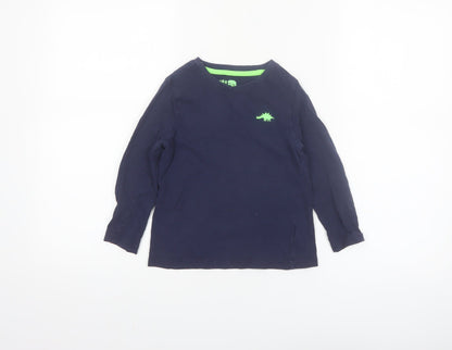 F&F Boys Blue Long Sleeve Dinosaur T-Shirt 5-6 Years Cotton
