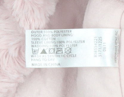 Jasper Conran Junior Pink Hooded Faux Fur Puffer Jacket 18-24 Months