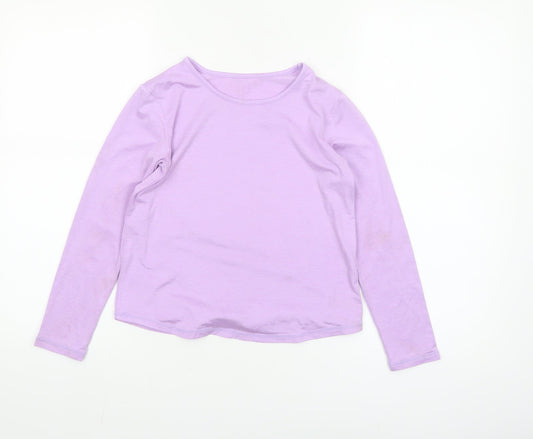 Dunnes Stores Girls Purple Long Sleeve Basic T-Shirt 8-9 Years