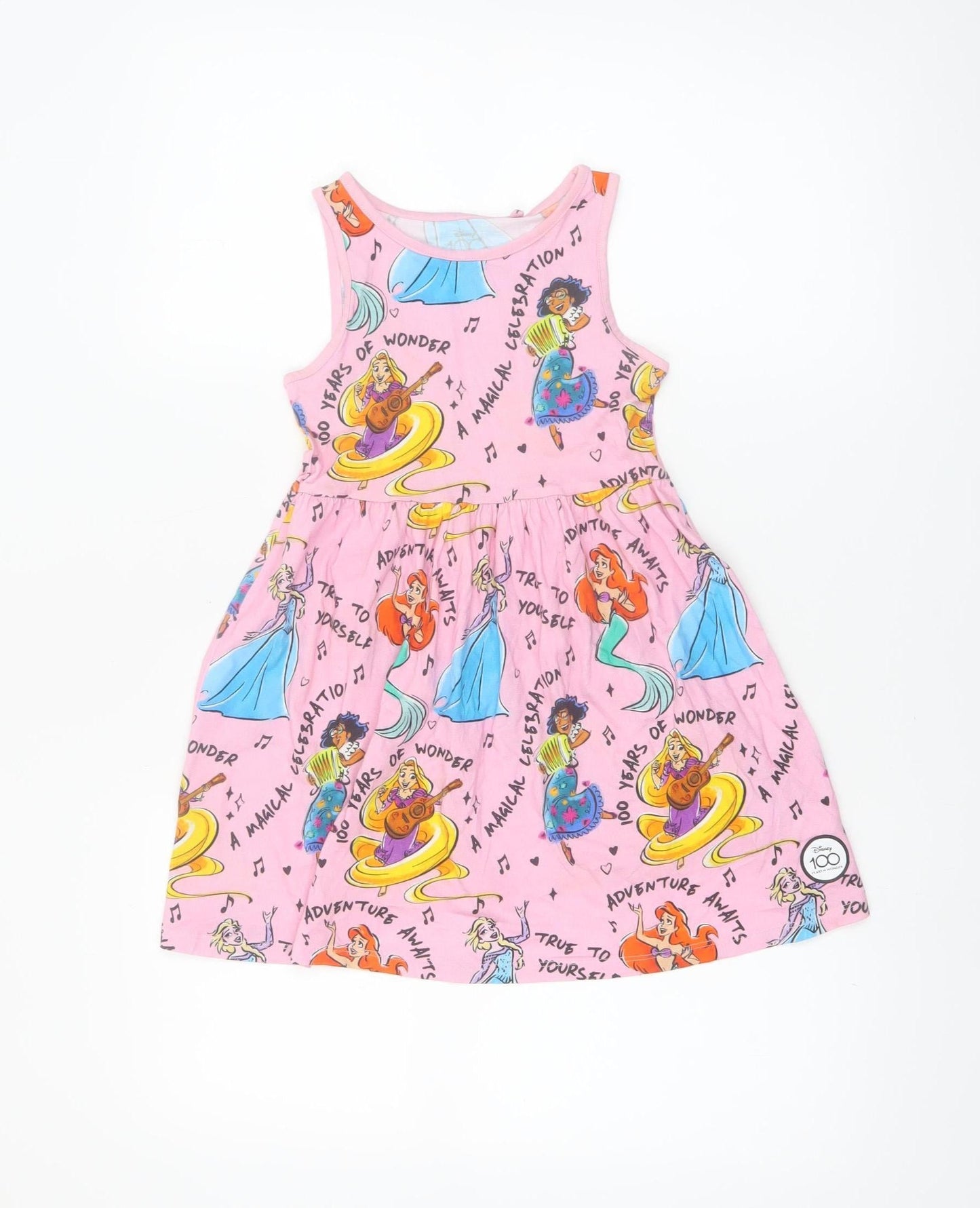 Disney Girls Pink 4-5 Years Princess Tank Dress