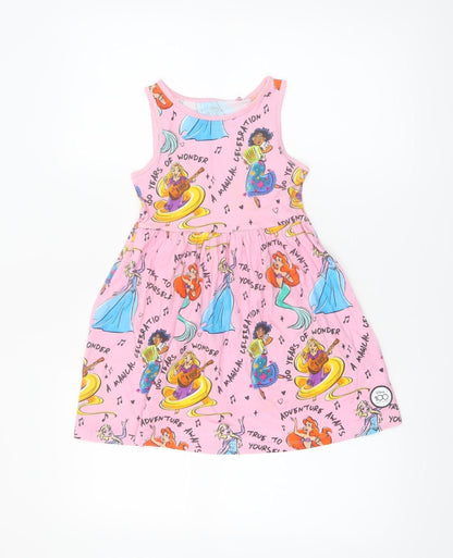 Disney Girls Pink 4-5 Years Princess Tank Dress