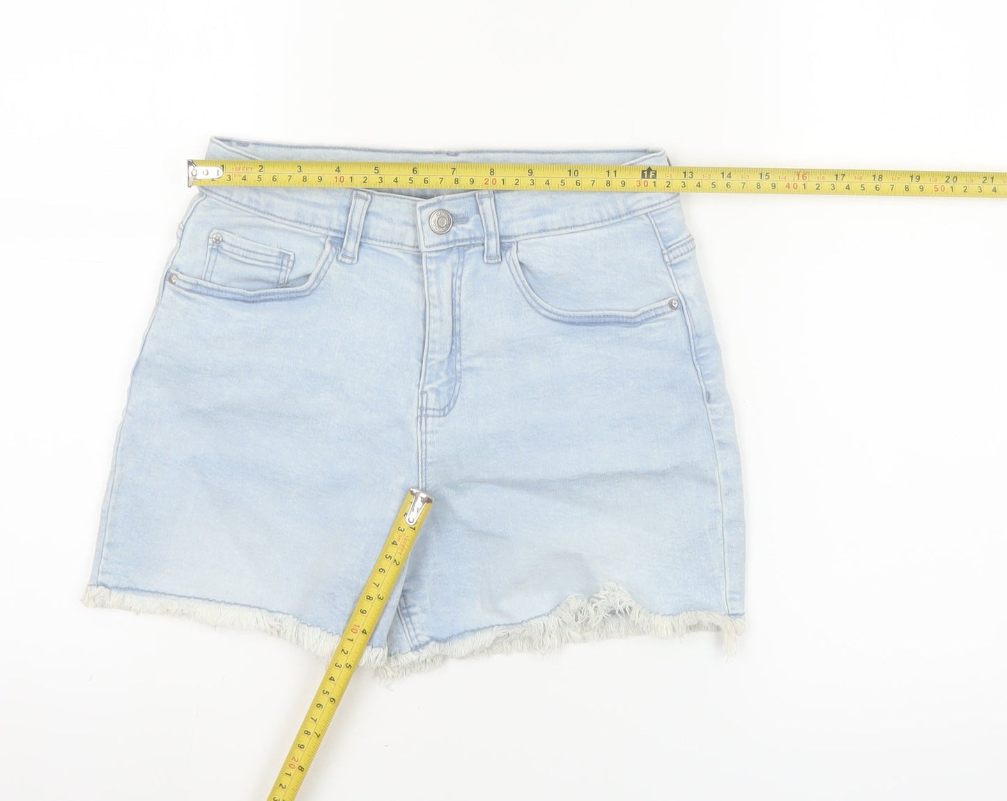 Denim Co Girls Light Blue 11-12 Years Mid Rise Cut-Off Shorts