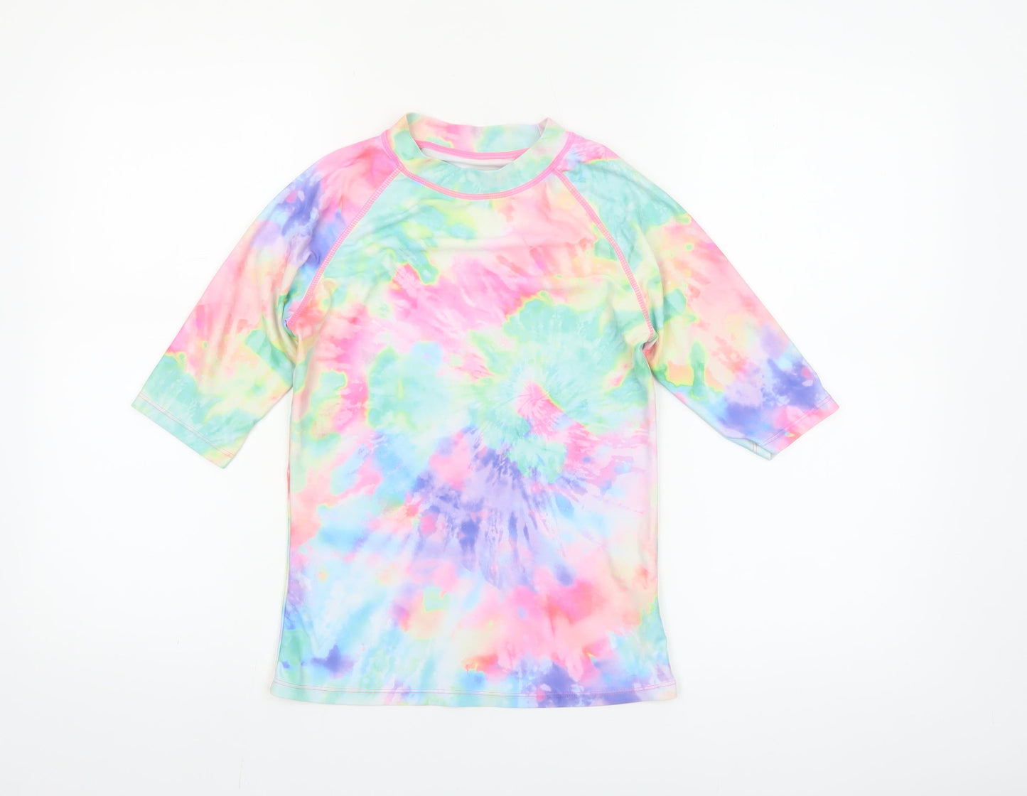 Dunnes Stores Girls Multicoloured Tie-Dye Rash Guard Top 10-11 Years