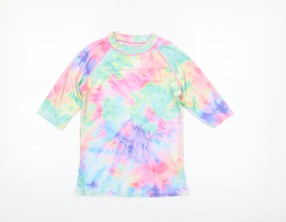 Dunnes Stores Girls Multicoloured Tie-Dye Rash Guard Top 10-11 Years