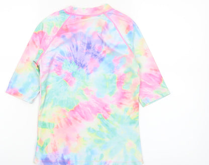 Dunnes Stores Girls Multicoloured Tie-Dye Rash Guard Top 10-11 Years