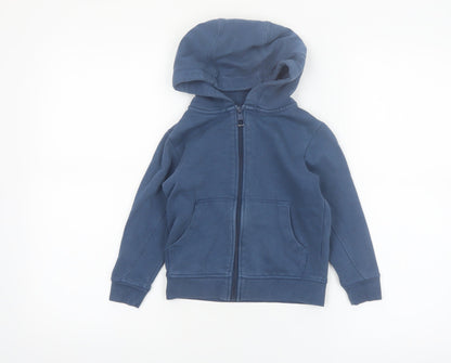 Next Boys Blue Full Zip Hoodie 4 Years Cotton Blend Casual