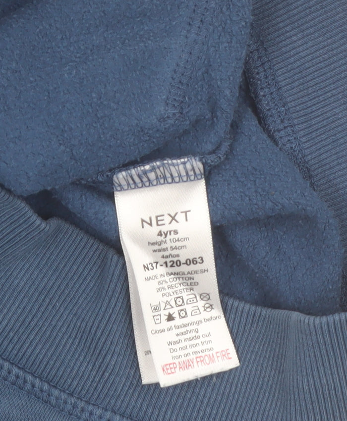 Next Boys Blue Full Zip Hoodie 4 Years Cotton Blend Casual