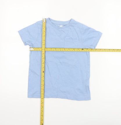 F&F Boys Blue Cotton Short Sleeve Pocket T-Shirt 6-7 Years