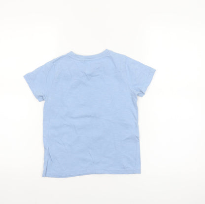 F&F Boys Blue Cotton Short Sleeve Pocket T-Shirt 6-7 Years