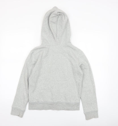 GAP Girls Grey Full Zip Logo Hoodie Size 12 Years Cotton Blend