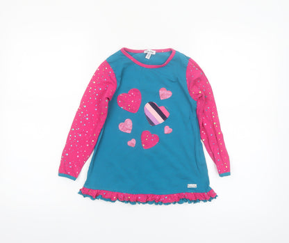 Happy Calegi Girls Multicoloured 5 Years Tunic Top with Glitter Hearts