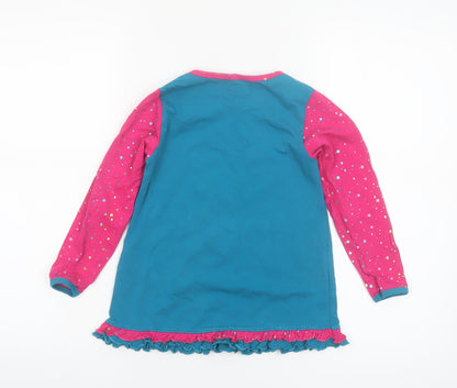 Happy Calegi Girls Multicoloured 5 Years Tunic Top with Glitter Hearts