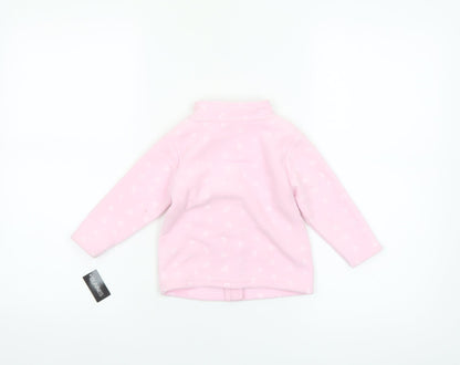 Dunnes Stores Girls Pink Fleece Heart Zip Jacket 9-12 Months