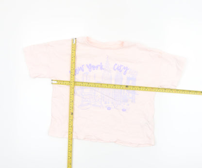 Dunnes Stores Girls Pink New York City Graphic T-Shirt 9-10 Years