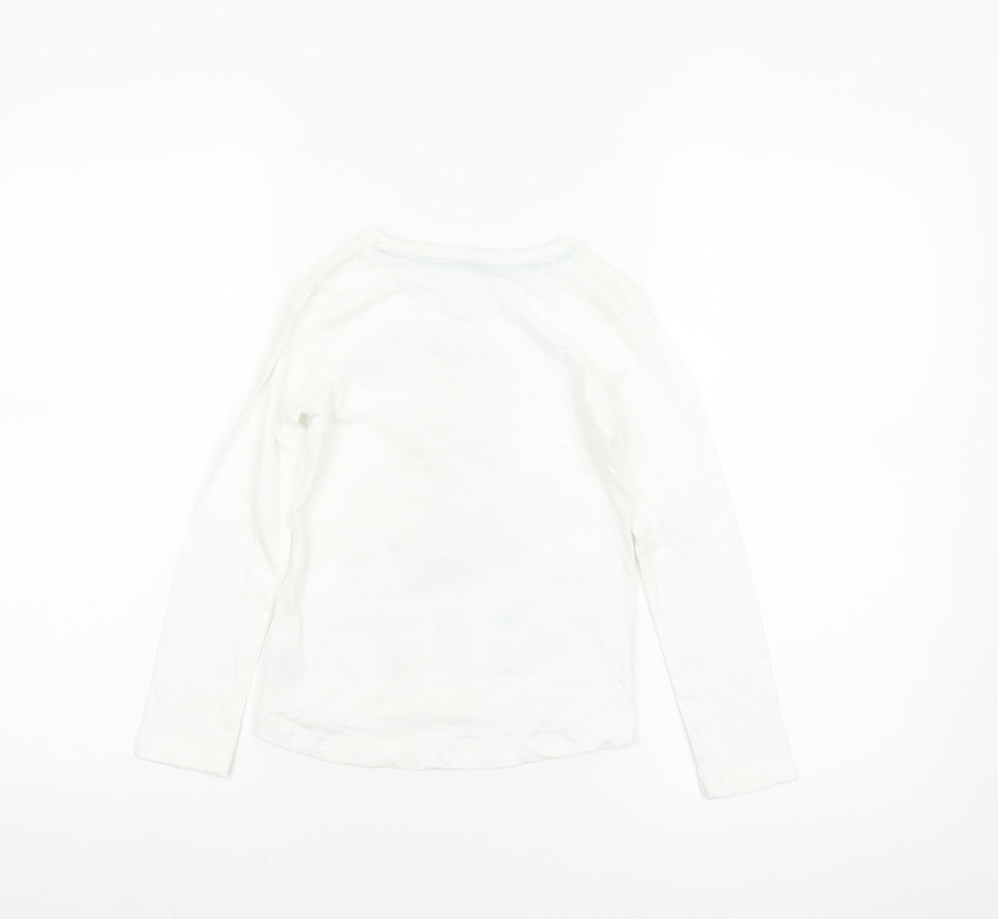 St. Bernard Girls White Graphic Long Sleeve Cotton T-Shirt Age 6