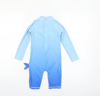 Dunnes Stores Boys Blue Shark One Piece Wetsuit 2-3 Years UV-Protection