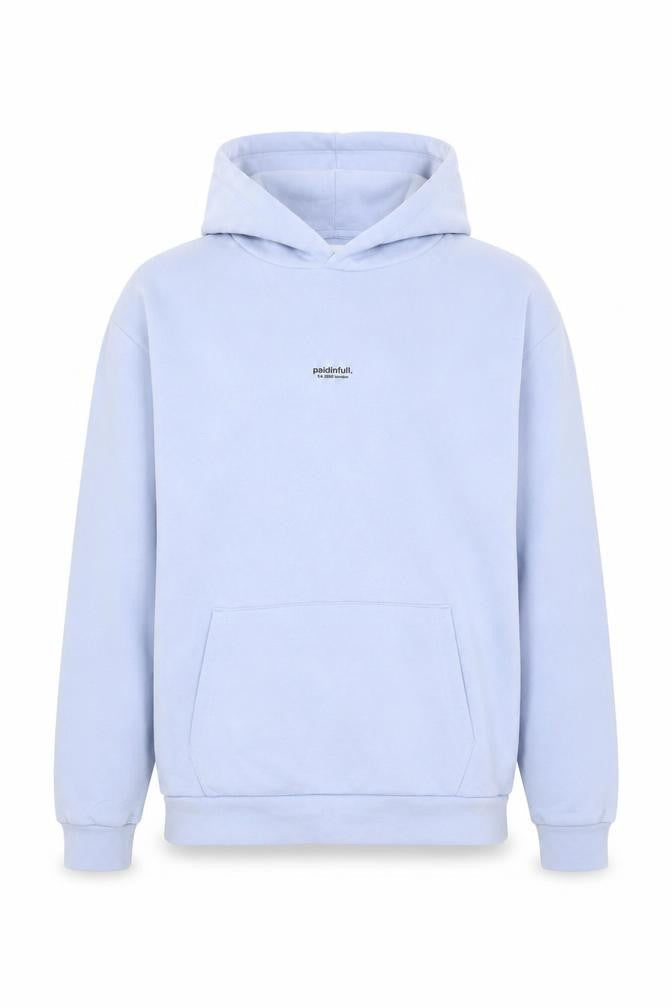 Paidinfull Men’s Blue Pullover Hoodie L Regular Cotton Logo