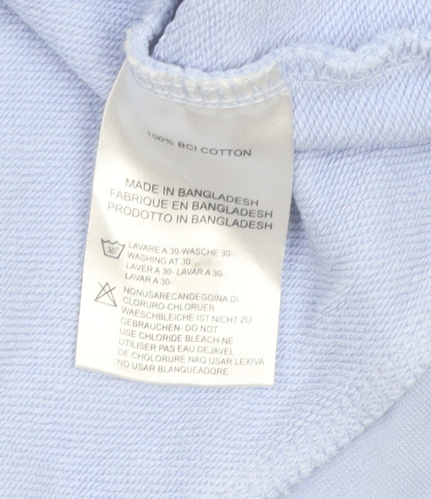 Paidinfull Men’s Blue Pullover Hoodie L Regular Cotton Logo