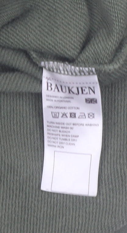 Baukjen Women Khaki Green Short Sleeve Pullover Sweatshirt Tunic UK 12
