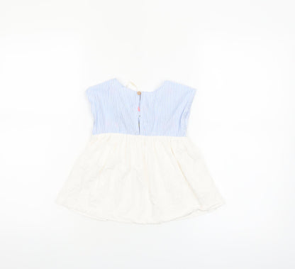 Zara Girls Multicoloured Embroidered Cotton Tunic Blouse 3-4 Years