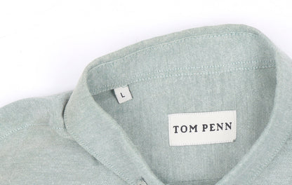 Tom Penn Men's Green Long Sleeve Button-Down Casual Shirt L