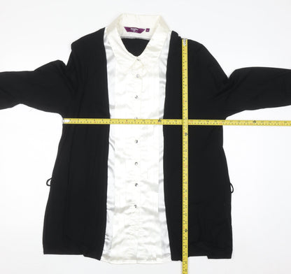 New Look Inspire Women's Plus Size 22 Black Ivory Button Blouse