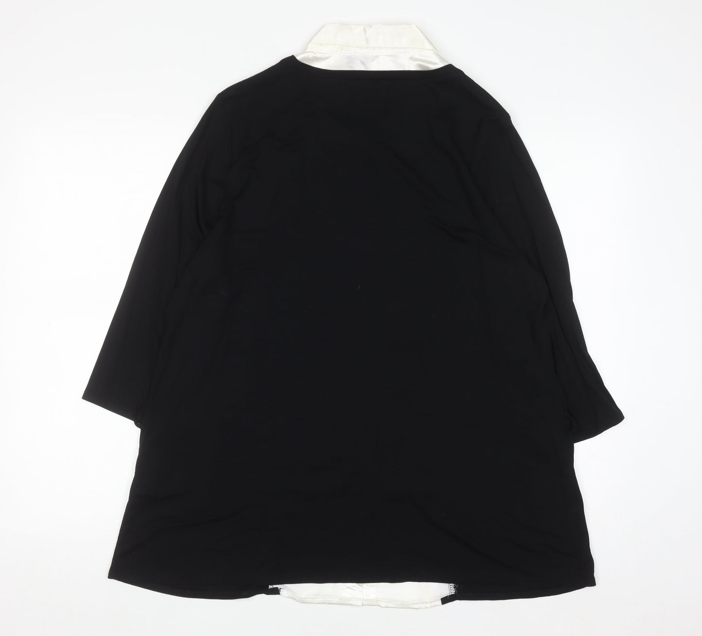 New Look Inspire Women's Plus Size 22 Black Ivory Button Blouse
