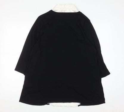 New Look Inspire Women's Plus Size 22 Black Ivory Button Blouse