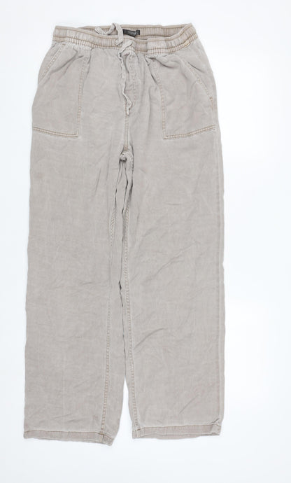 Dunnes Stores Mens Beige Relaxed Fit Lyocell Cotton Casual Trousers M