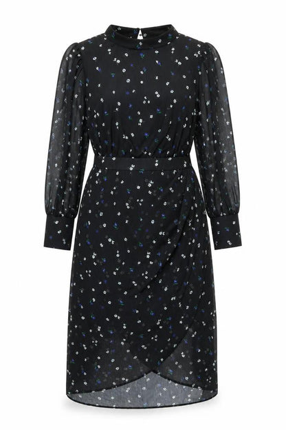 Lipsy Women Black Floral Midi Fit & Flare Dress Size 14