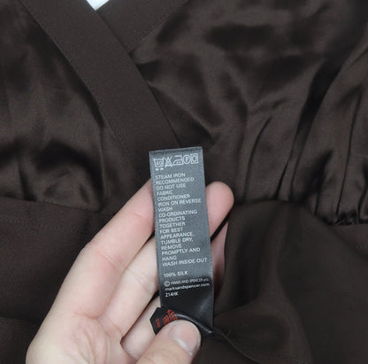 Marks and Spencer Women Brown Silk Camisole Top UK 16