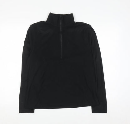 Primark Women Black Fleece 1/2 Zip Pullover Sweatshirt Size 12/14 Medium