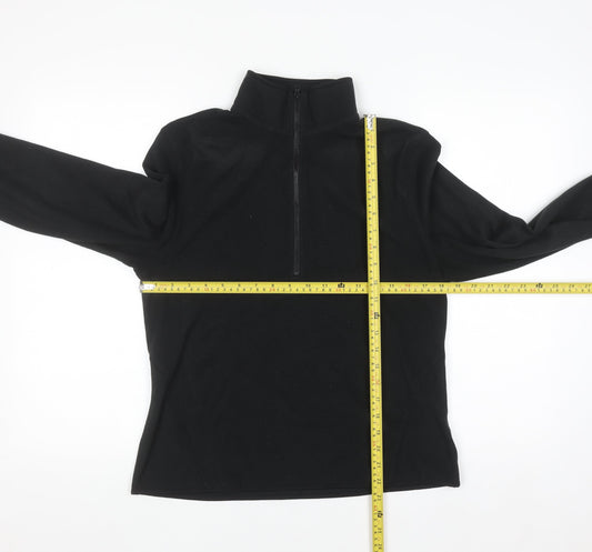 Primark Women Black Fleece 1/2 Zip Pullover Sweatshirt Size 12/14 Medium