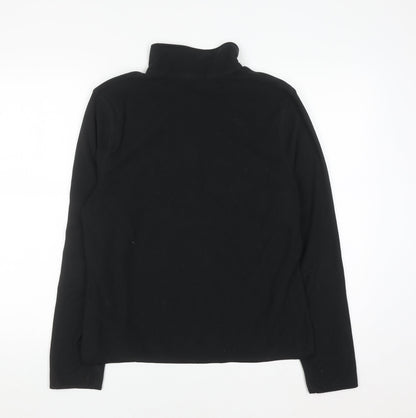 Primark Women Black Fleece 1/2 Zip Pullover Sweatshirt Size 12/14 Medium