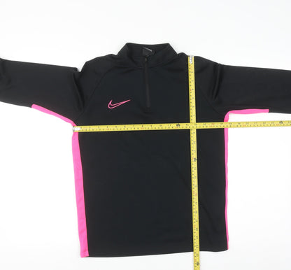 Nike Womens Black Pink Dri-FIT 1/4 Zip Sweatshirt L