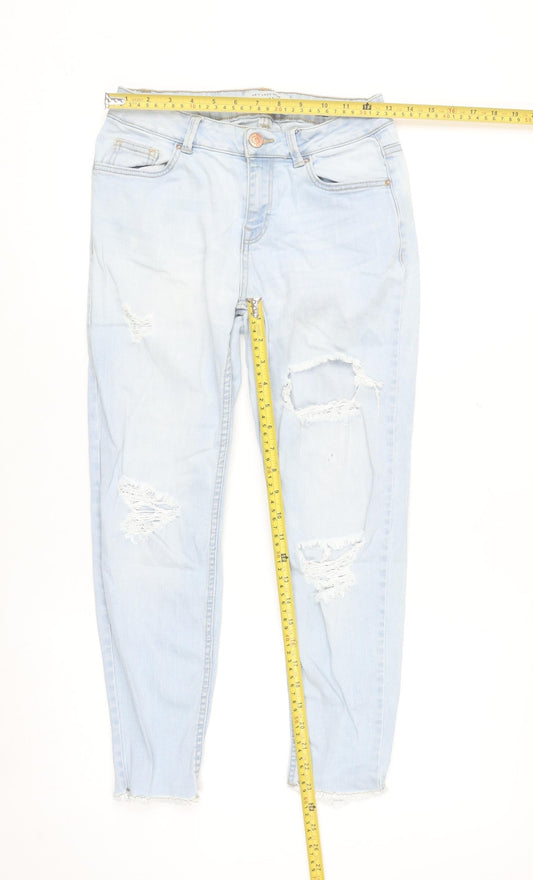 New Look Petite Jenna Blue Distressed Skinny Jeans UK 10