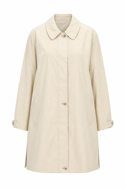 St Bernard Women’s Beige Long Trench Coat Size 14 Classic Lined